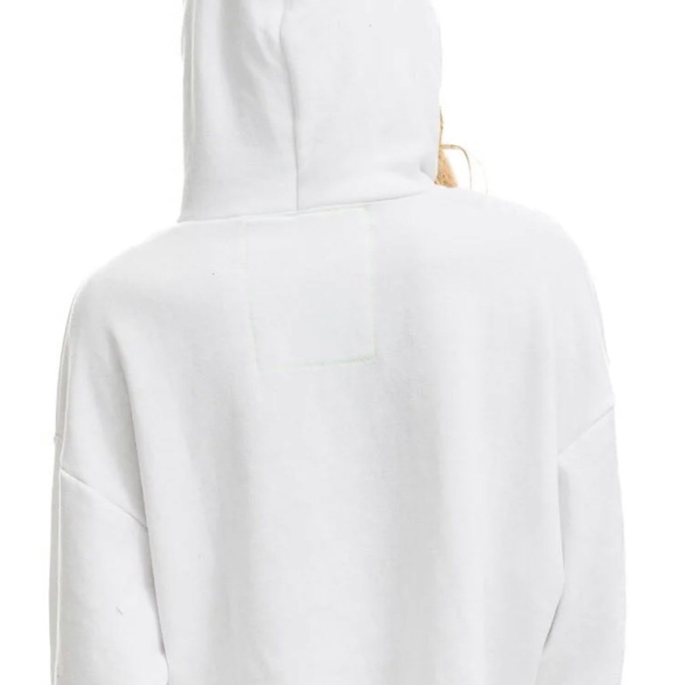 Aviator Nation Smiley 2 Relaxed Cropped Pullover Hoodie - Picture 2 of 3
